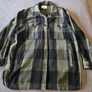 Lucky Brand Green and Black Plaid Jacket